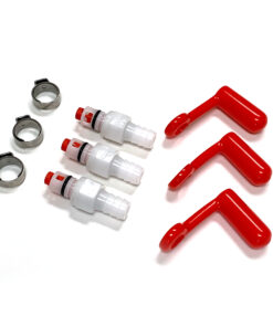 MaxiValve Male Valve Replacement Kit (3 male valves, 3 leashed caps, 3 hose clamps)